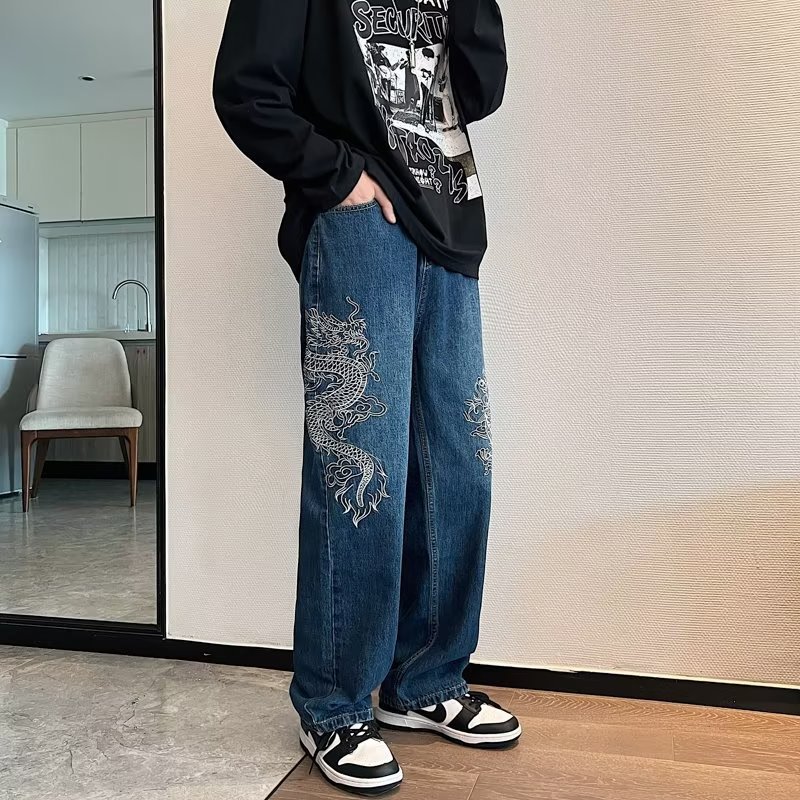 Grant – Loose Embroidered Jeans for Men