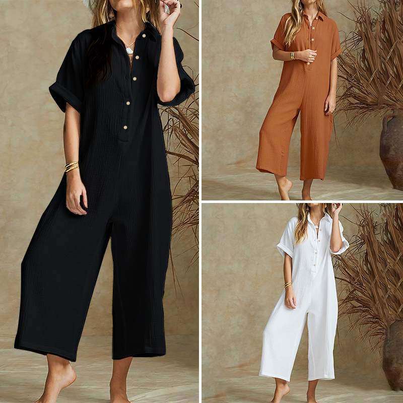 Heather – Casual Jumpsuit with Short Sleeves