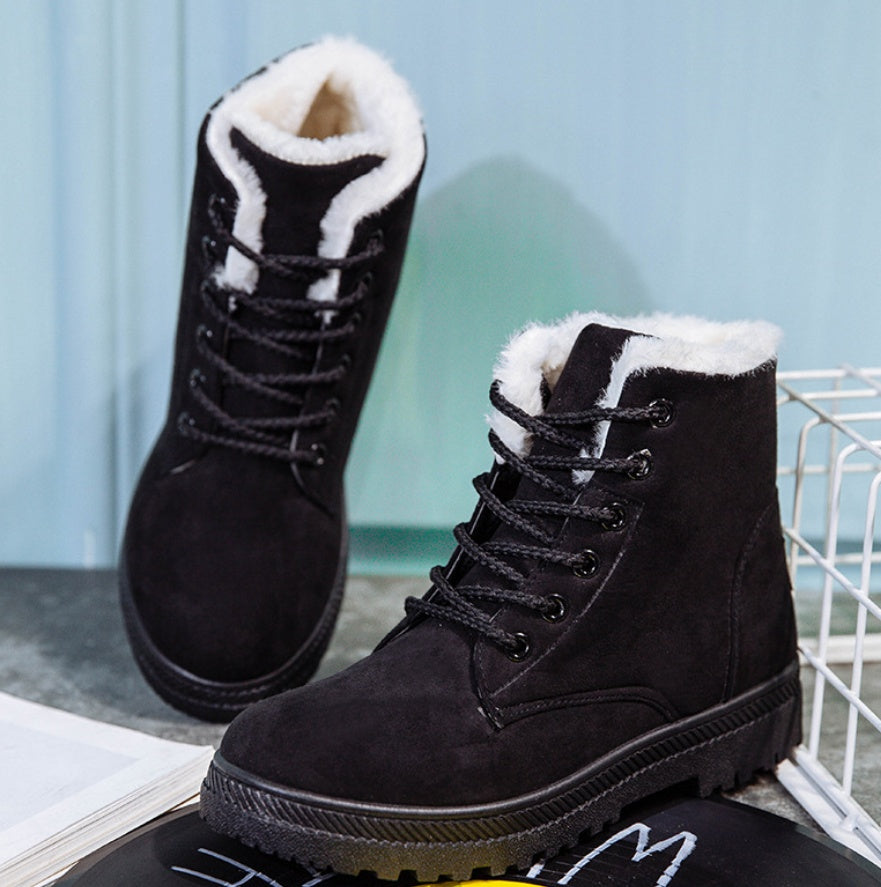 Julie – Flat Women's Winter Boots with Large Sizes in Vegan Plush