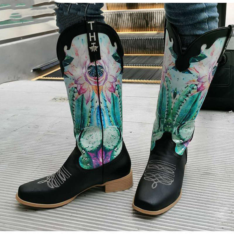 Abigail – Colorful Women's Boots with Floral Pattern