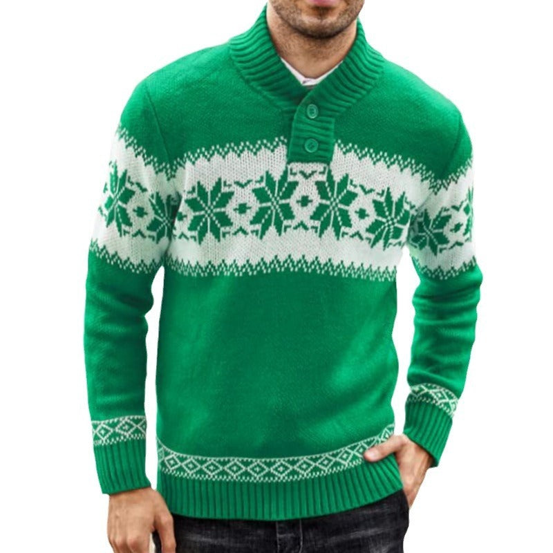 Terry – Men's Sweater with Christmas Motif and Jacquard Knit Design