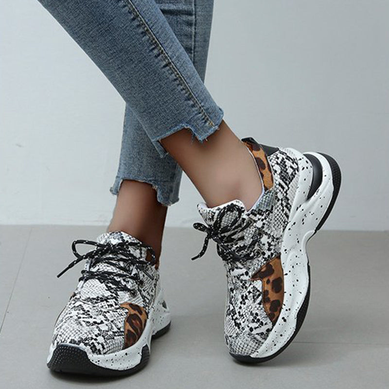 Sara – Leopard Print Sneakers with Laces