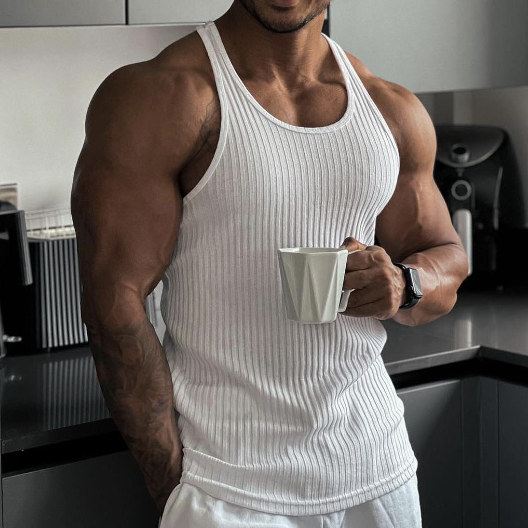 Jay – Sleeveless Sports and Casual Shirt with Vertical Stripes