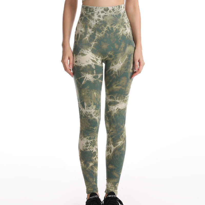 Natalie – Seamless Women's Leggings with Tie-Dye Design