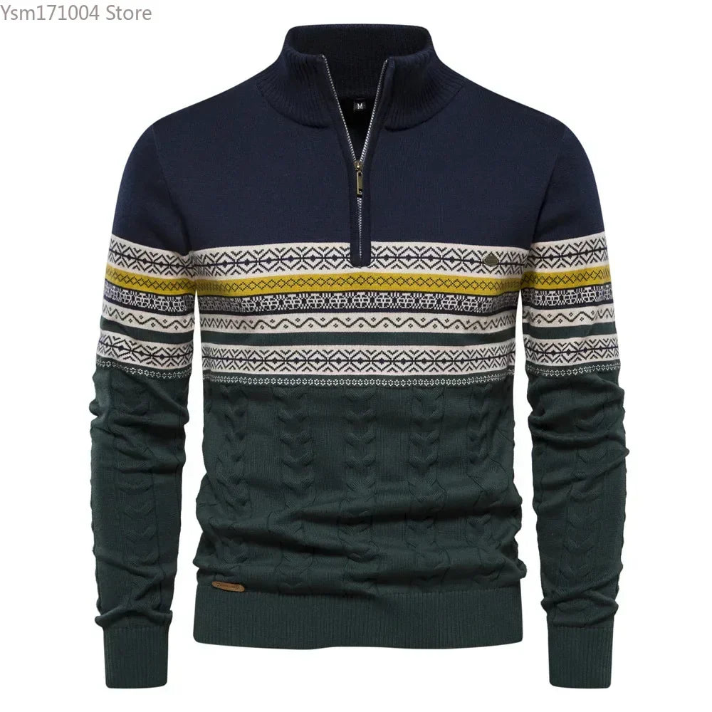 Matt – Striped Turtleneck Sweater for Men