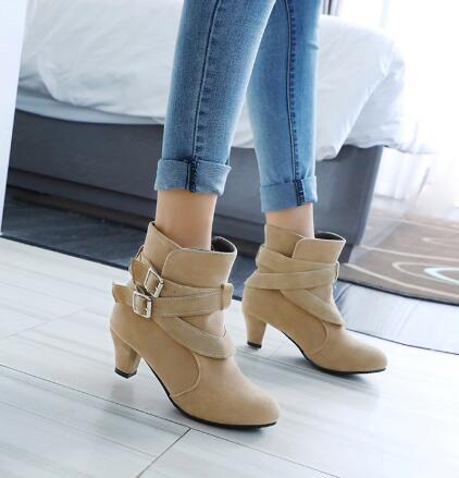 Sandra – Warm High Heel Pumps with Ankle Boots