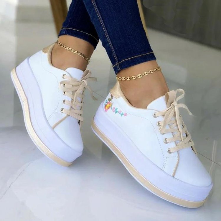Jessica – Embroidered Women's Platform Sneakers
