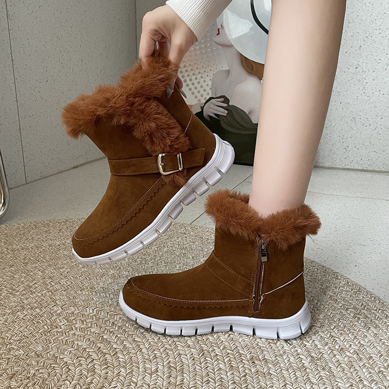 Holly – Thick Winter Boots with Buckle Design