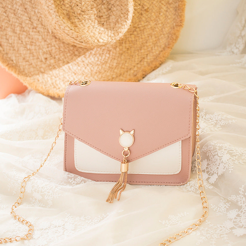 Emily – Small Crossbody Bag with Cute Cat Tassel and Chain