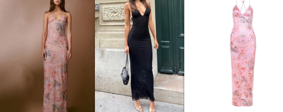 Rachel – Sexy Slim Dress with Floral Print and Spaghetti Straps