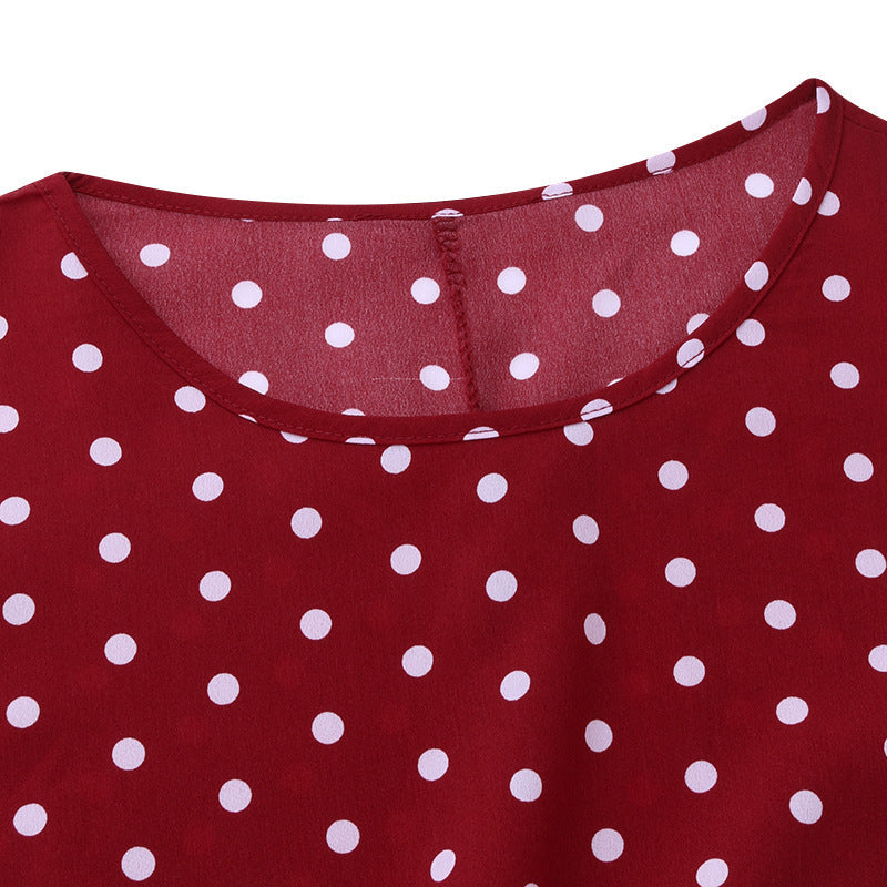 Clara – Elegant Polka Dot Mid Sleeve Women's Tunic Dress