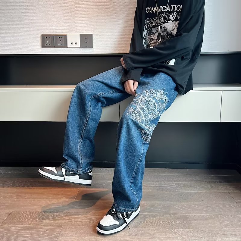 Grant – Loose Embroidered Jeans for Men