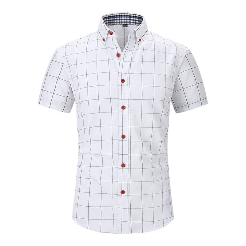 Keith – Men's Checkered Short Sleeve Shirt with Anti-Wrinkle Features