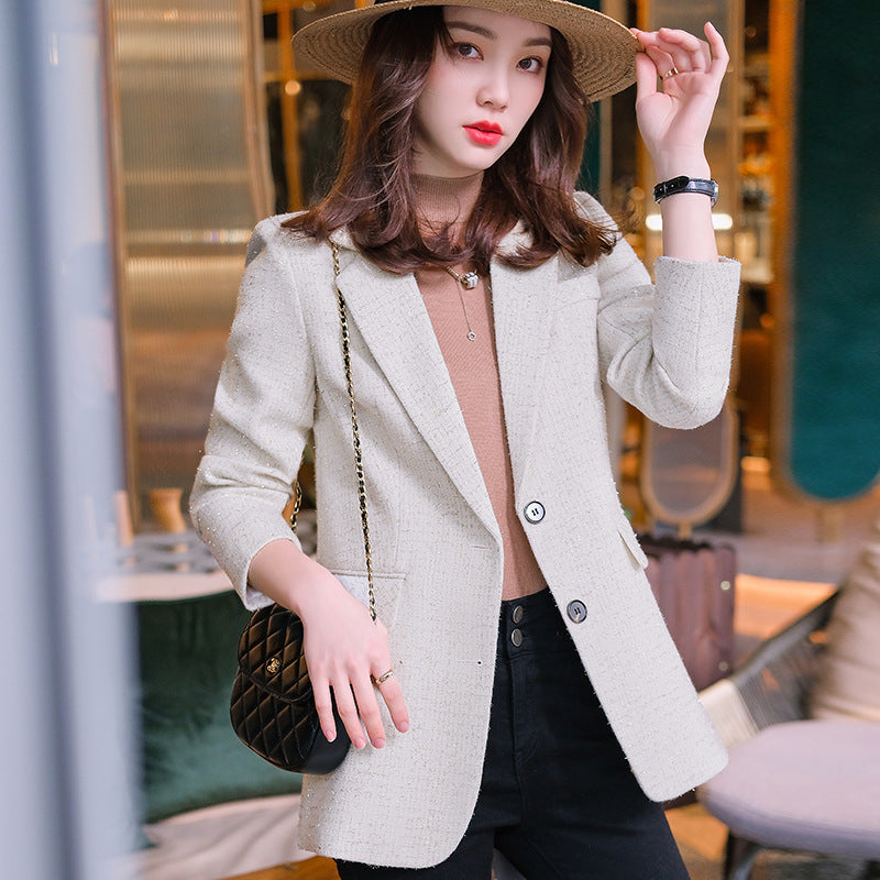 Jasmine – Women's Wool Blazer with Check Pattern