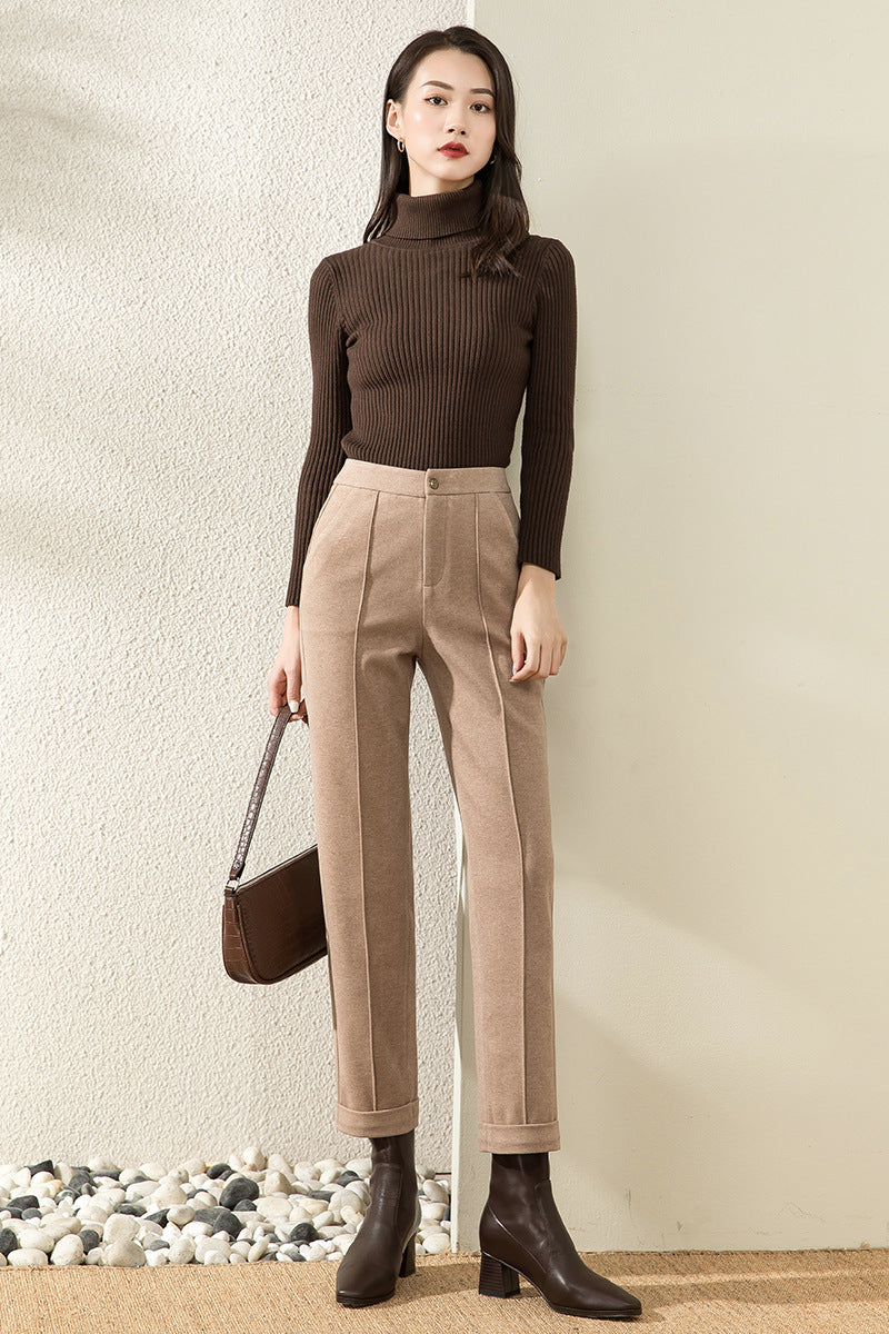 Leah – High-Waisted Straight Casual Pants for Fall and Winter