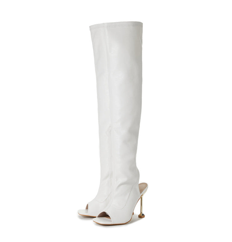 Christine – Fashionable Boots with Square Toe and Side Zipper