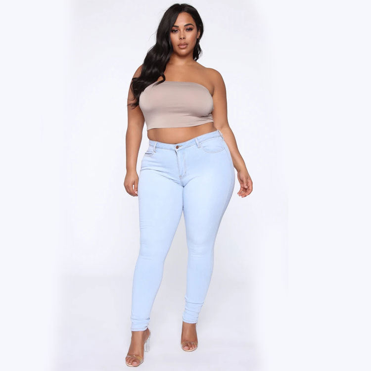 Joan – High Stretch Denim Pencil Pants in Plus Size