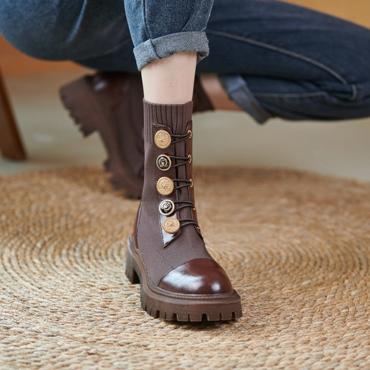 Sarah – Chunky Sole Martin Boots for Women in Brown