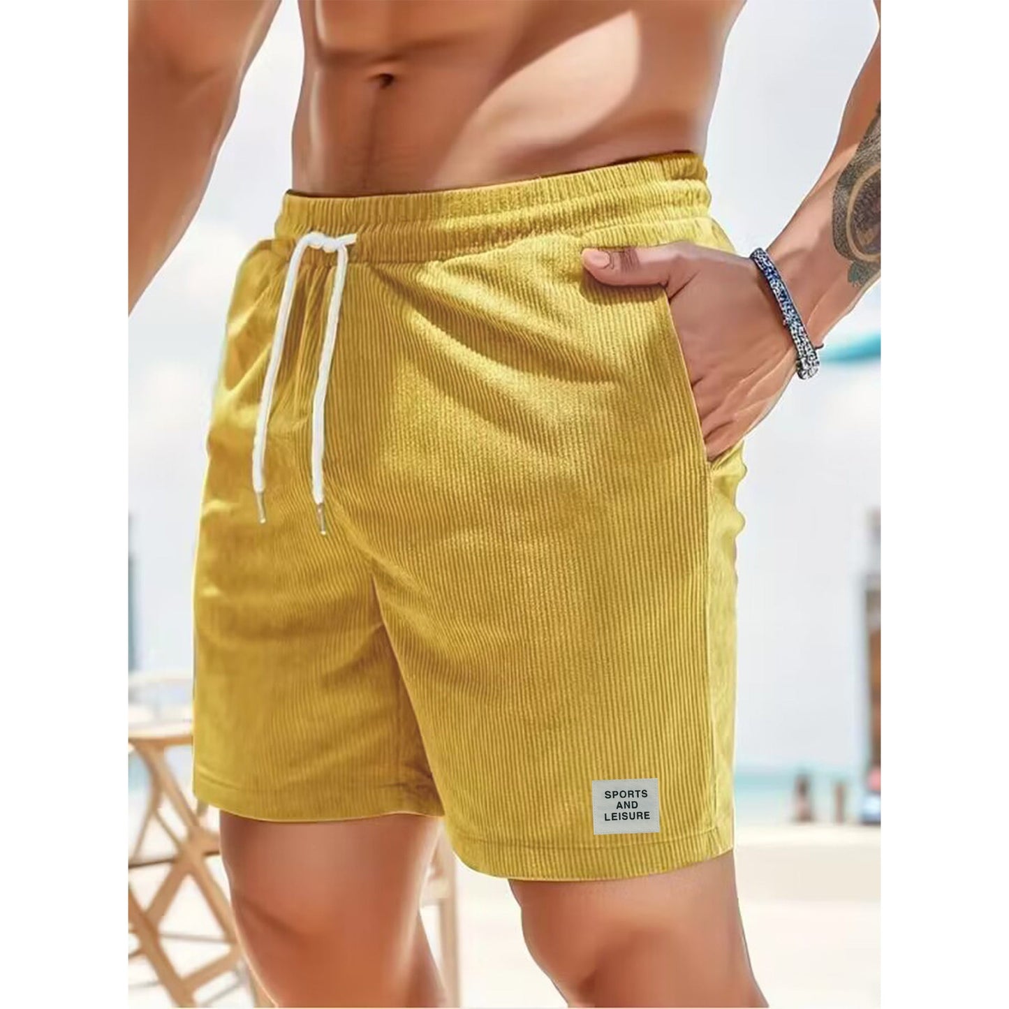 Colin – Summer Corduroy Sports Pants with Drawstring