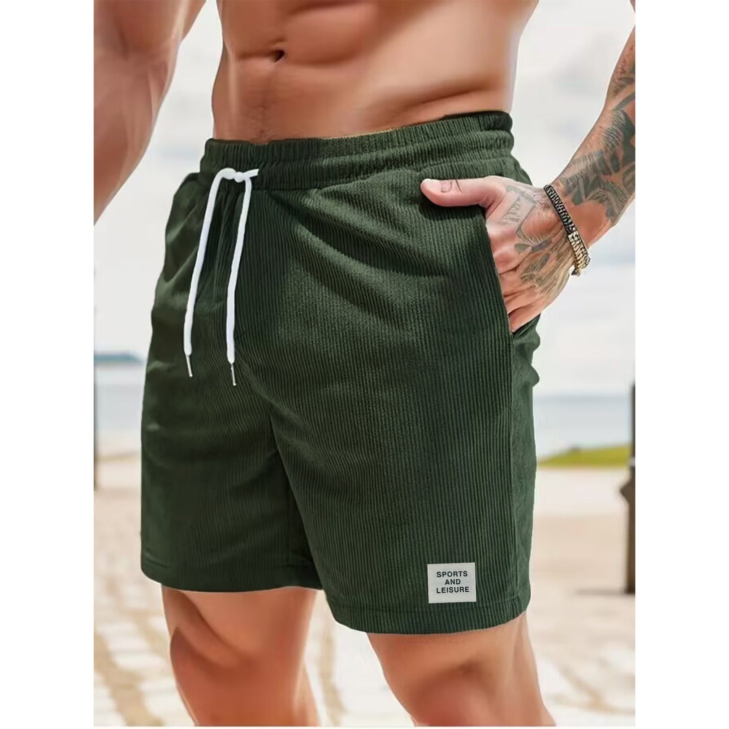 Colin – Summer Corduroy Sports Pants with Drawstring