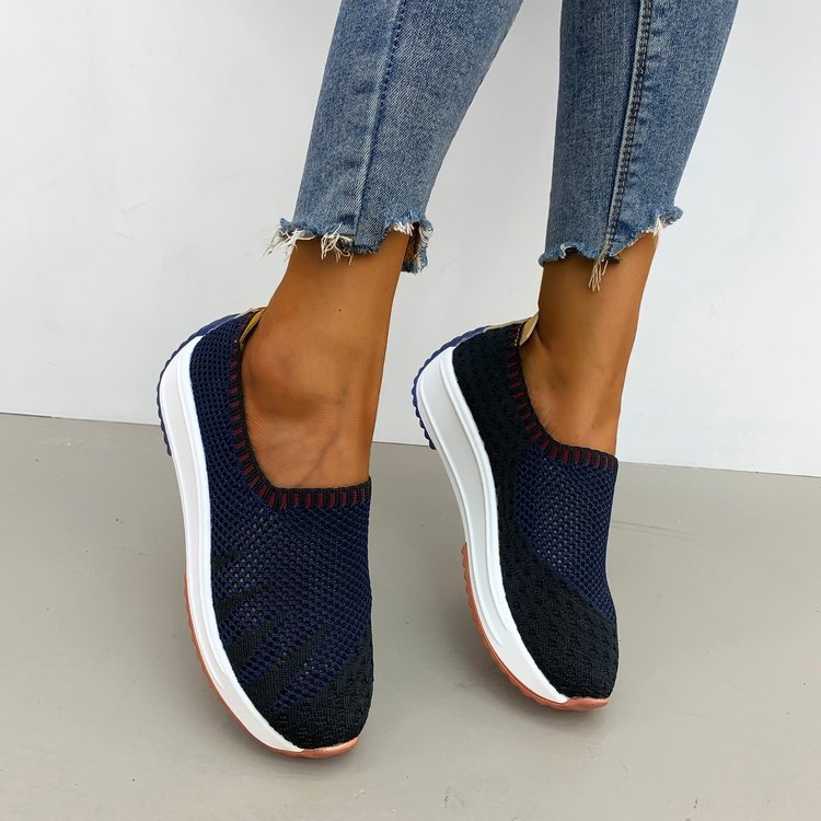 Denise – Breathable Flyknit Wedge Sneakers