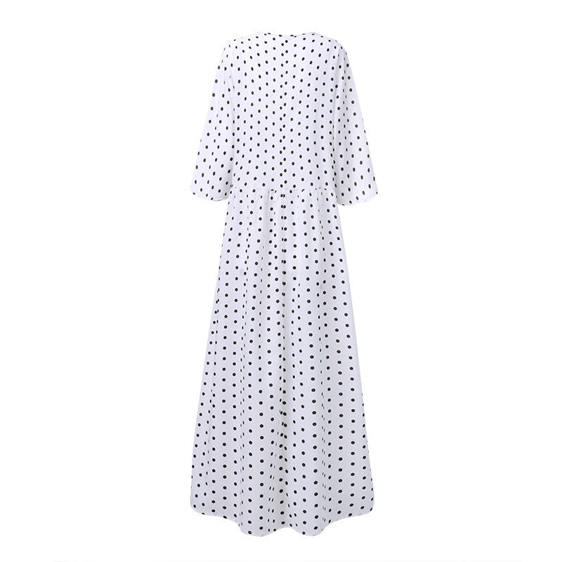 Clara – Elegant Polka Dot Mid Sleeve Women's Tunic Dress