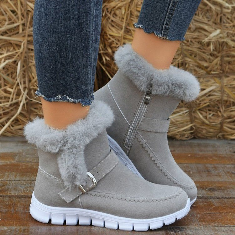 Holly – Thick Winter Boots with Buckle Design