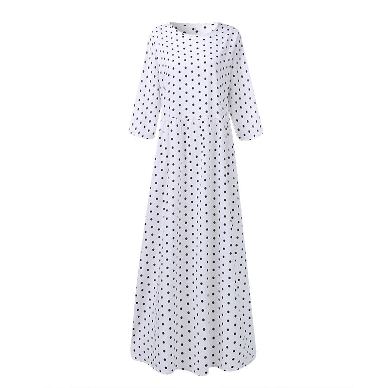 Clara – Elegant Polka Dot Mid Sleeve Women's Tunic Dress