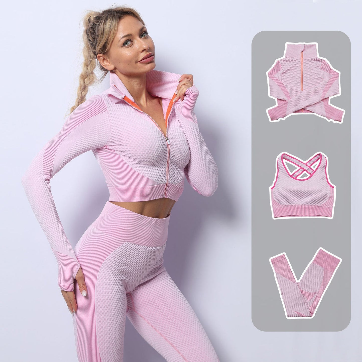 Michelle – Three-Piece Stretch Yoga Fitness Suit