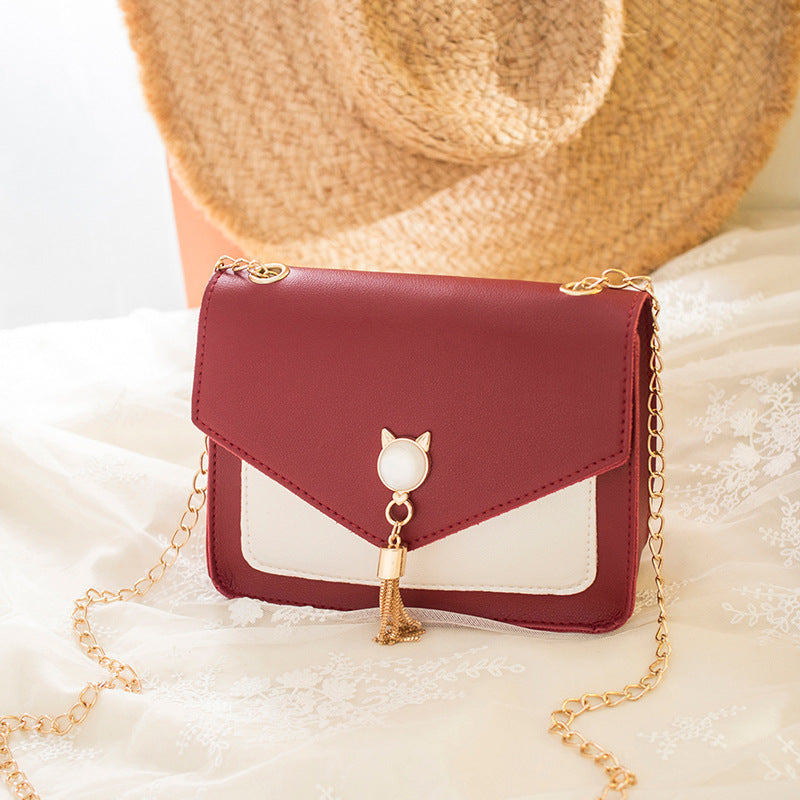 Emily – Small Crossbody Bag with Cute Cat Tassel and Chain
