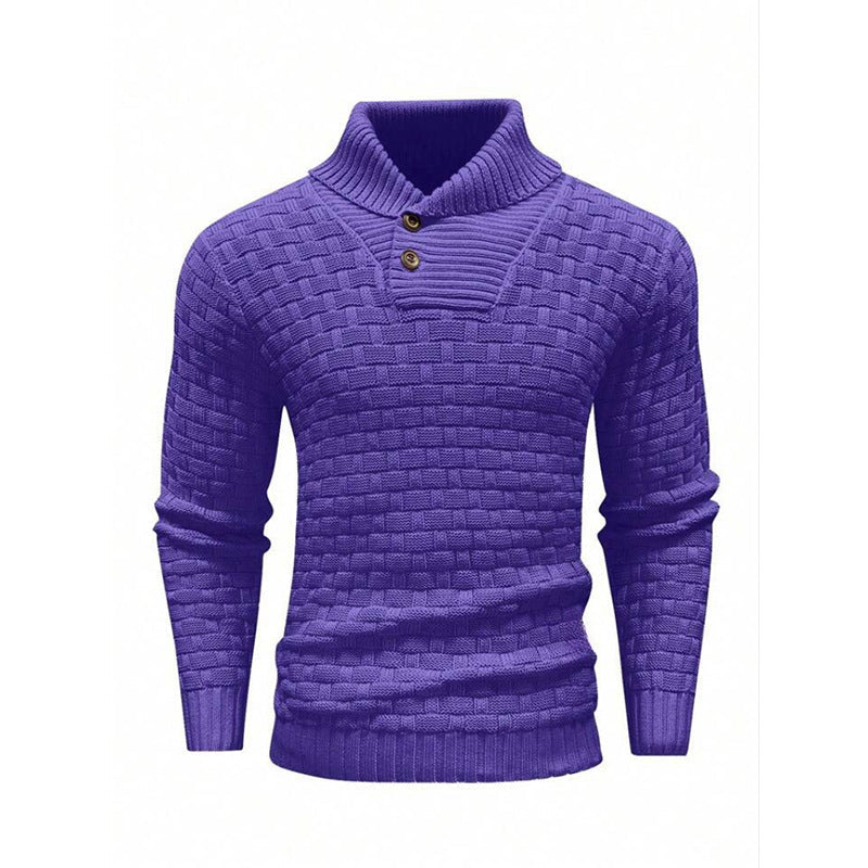 Alan – Slim Fit Men's Turtleneck Sweater with Button Design