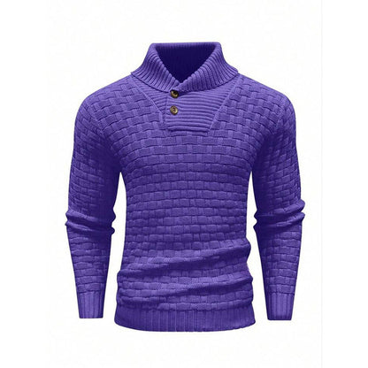 Alan – Slim Fit Men's Turtleneck Sweater with Button Design