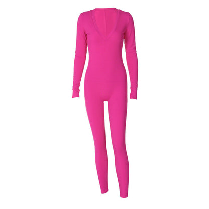Hayley – Slim Fit Sporty Jumpsuit with Long Sleeves