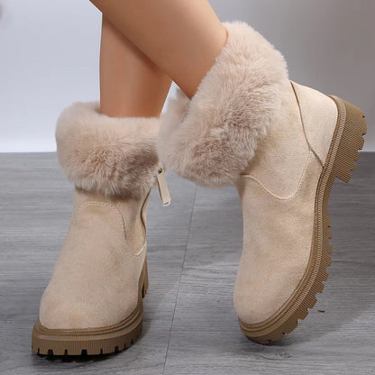 Susan – Warm Plush Boots with Side Zipper