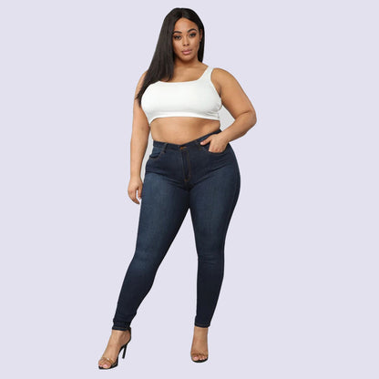 Joan – High Stretch Denim Pencil Pants in Plus Size