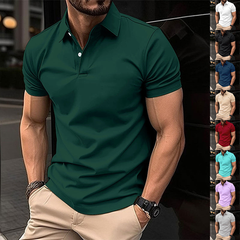 Roger – Short-Sleeve Men's Polo Shirt in Solid Colors