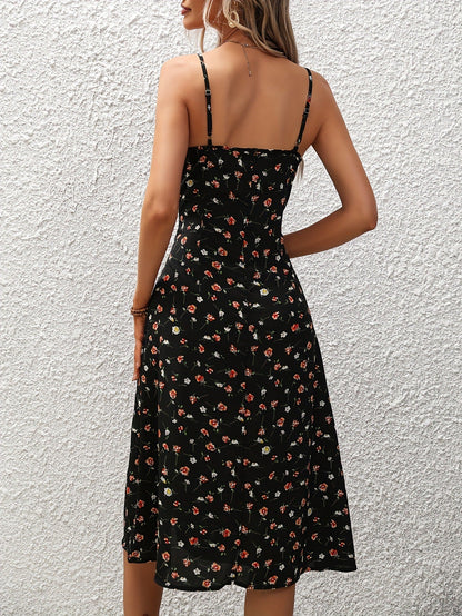 Claire – Summer Maxi Dress with Polka Dot Pattern and Sexy Slit
