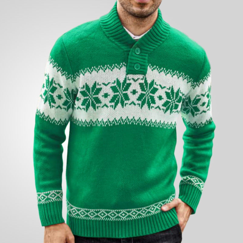 Terry – Men's Sweater with Christmas Motif and Jacquard Knit Design