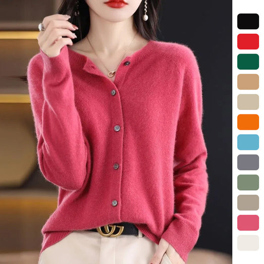 Kathleen – Merino Wool Cardigan with Cashmere
