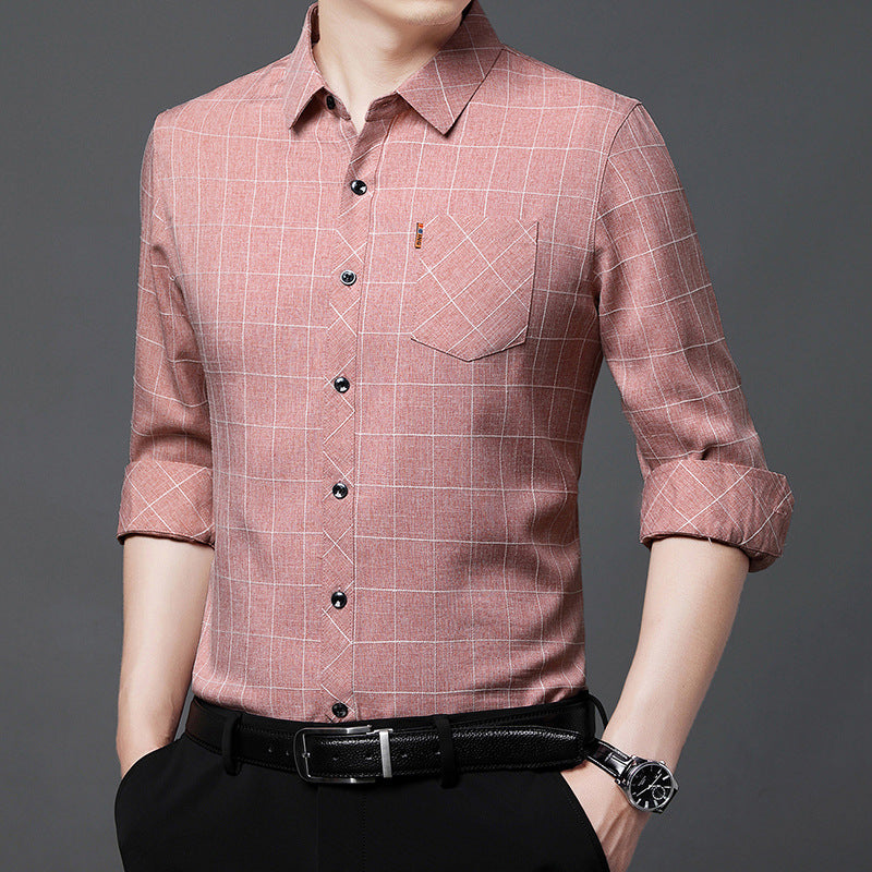 David – Long-Sleeve Plaid Shirt for Men