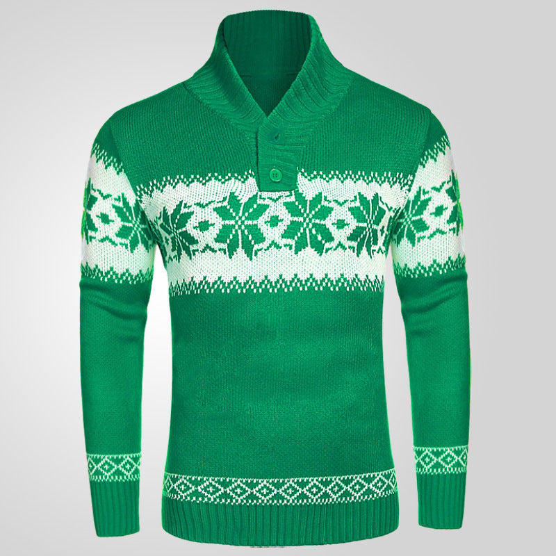Terry – Men's Sweater with Christmas Motif and Jacquard Knit Design
