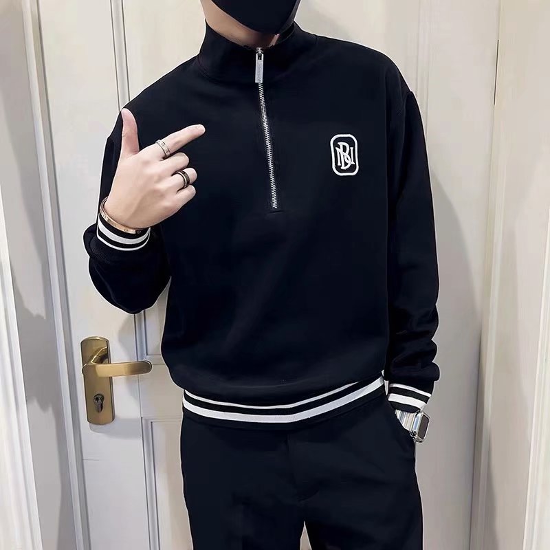 Ronald – Slim Pullover with Stand-up Collar for Men in Autumn