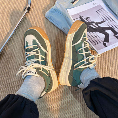 Ruth – Casual Sneakers in Milk Tea Tones with Thick Sole