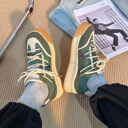 Ruth – Casual Sneakers in Milk Tea Tones with Thick Sole