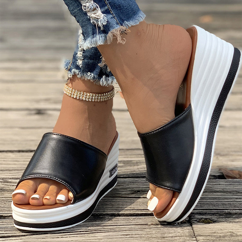 Rose – Summer Wedge Sandals with Peep-Toe Design