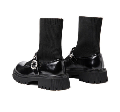 Rose – Thick-Sole Women's Sock Boots in Martin Style