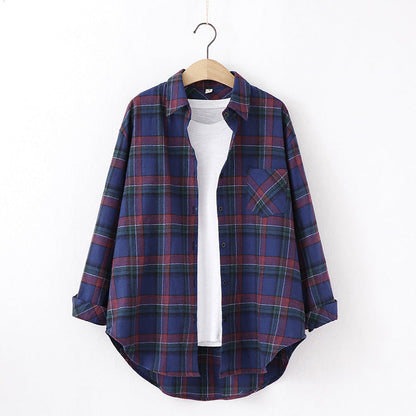 Hayley – Checkered Women's Blouse with Relaxed Fit