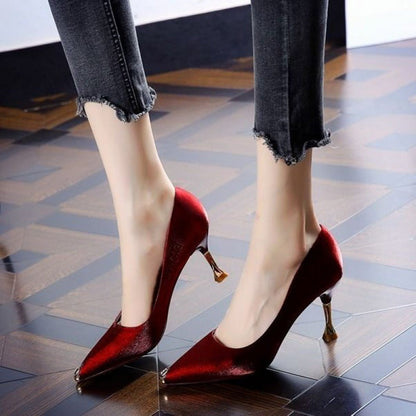 Georgina – Pointed Satin Stilettos