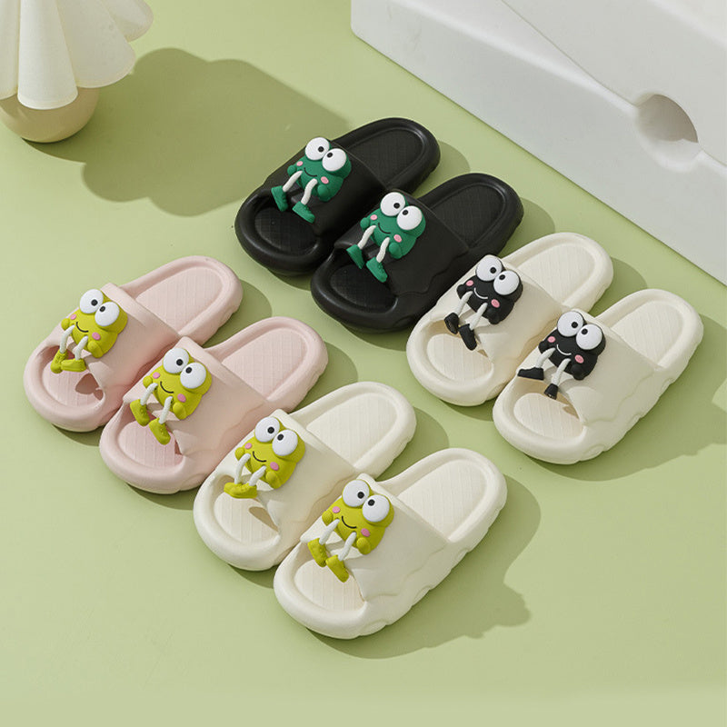 Jean – Soft Women's Slippers with Cartoon Frog