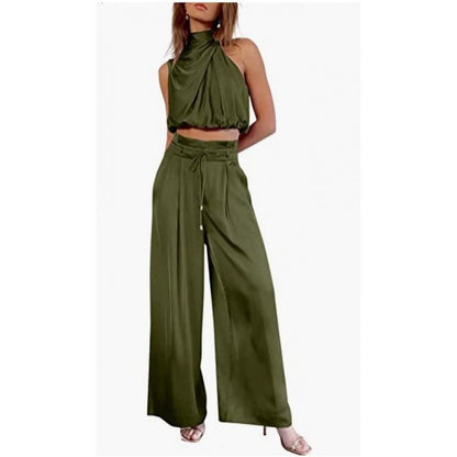 Carly – Fashionable Sleeveless Top and Wide Leg Pants Set